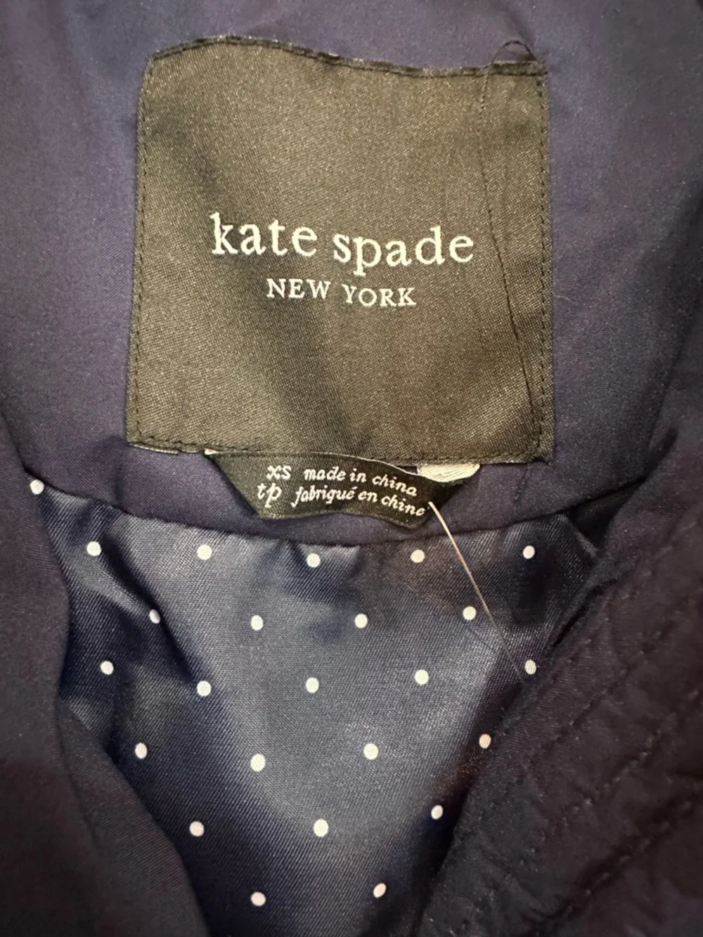 kate spade Navy Polka Dot Lined Jacket - Picture 5 of 6